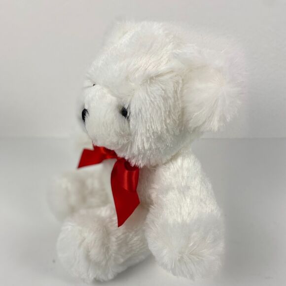 Napco Teddy Bear Plush Stuffed Animal Toy Bow White 11" - Picture 5 of 9